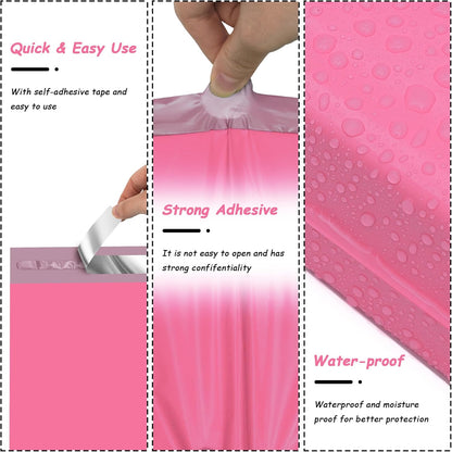 Pink Poly Mailers 10x13 Inch, 100 Count Self-Seal Shipping Bags - photo 3