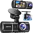 3 Channel Dash Cam,4K+1080P Dash Cam Front and Rear Inside, Dash Camera for Cars, Triple Car Camera with 32GB Card,Built-in G-Sensor, 2’’ IPS Display Car Camera,Loop Recording,24Hr Parking