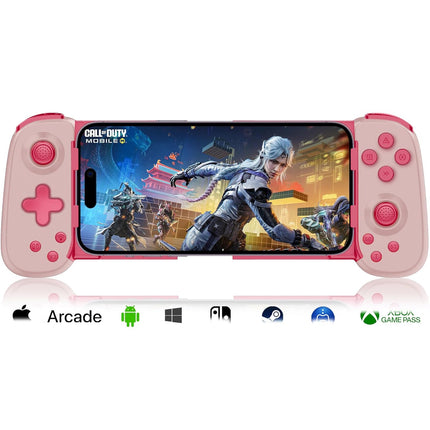 arVin Wireless Gaming Controller for iPhone, iPad, Android, Samsung Galaxy, Tablet, Switch, PS4, PC Gamepad with Hall Effect Joystick/Turbo/6-Axis Gyro/Vibration, Direct Play for Call of Duty, Genshin