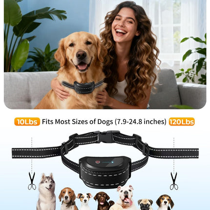 Dog Shock Collar with Remote Control – Shock Collar for Dogs 10–120 lbs, 2000FT Long Range IPX7 Waterproof Rechargeable Dog Training Collar with 4 Safe Modes Beep Vibration Shock & Flashlight BK