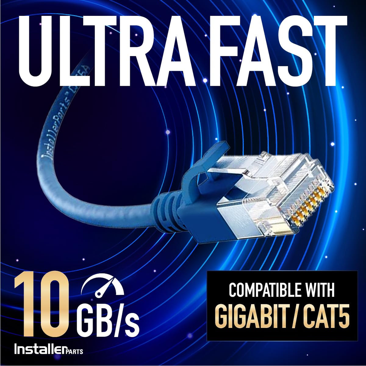 Ethernet Cable CAT6A Slim Cable UTP Booted 9 Inch - Black - Professional Series - 10Gigabit/Sec - photo 3