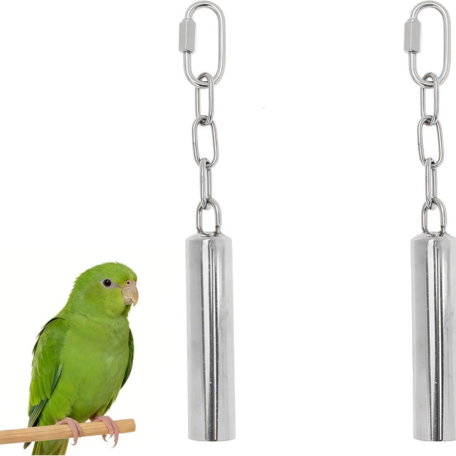 Stainless Steel Bird Bells 2-Pack Durable Hanging Bird Toy for Cage