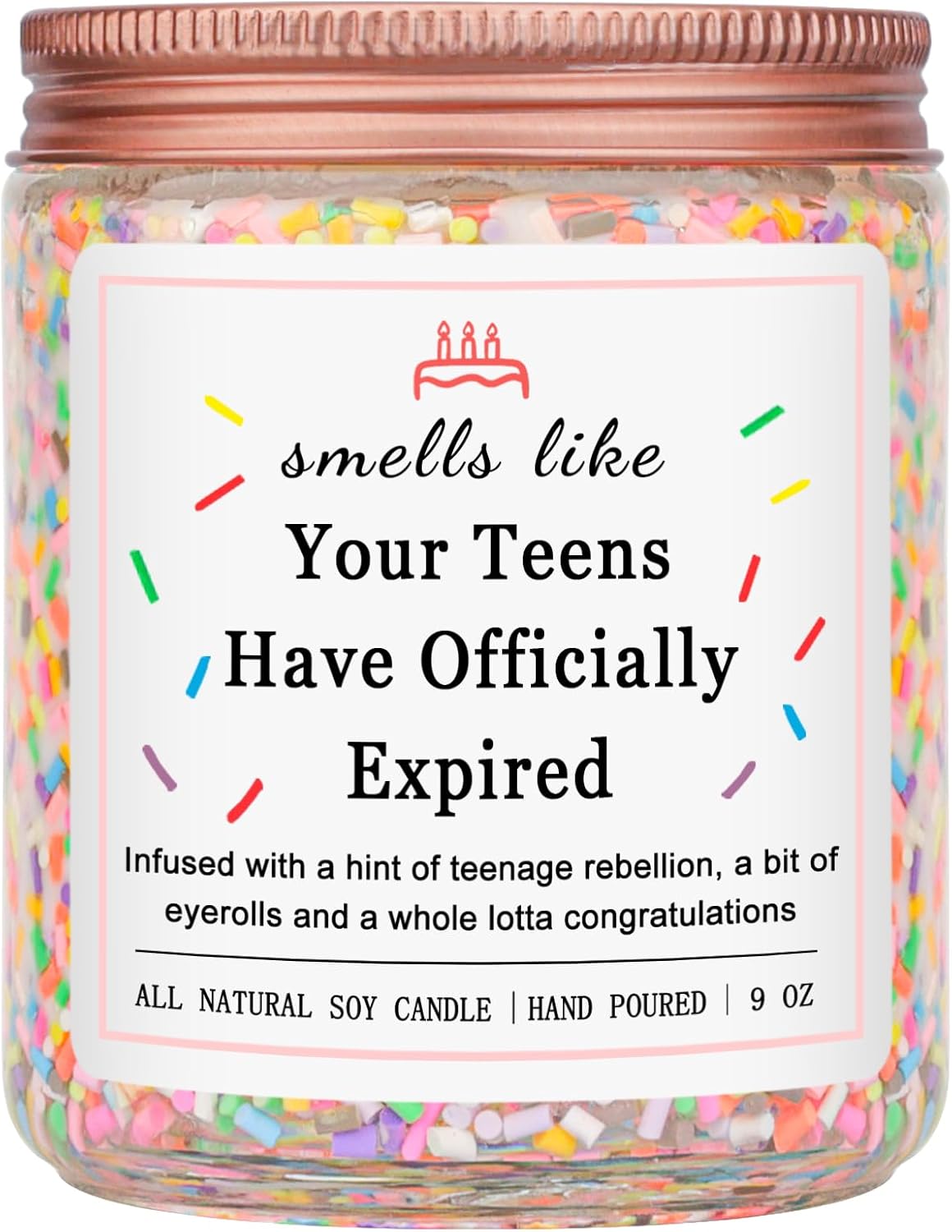 20th Birthday Vanilla Birthday Cake Scented Candle with Sprinkles