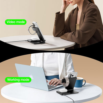 New Travel Portable Wireless Charger: for Apple Charging Station 3 in 1 Charger Stand Multiple Devices for Apple - iPhone 17 16 15 14 Pro Max 13 12 11 - Watch 2-11 SE Ultra Series - Airpods 4 3 2 Pro