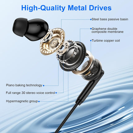 USB C Samsung Earbuds Wired Ear Buds for Samsung Galaxy A16 A17 A36 5G A26 S25 Edge A56 S26 Ultra Plus S24 FE A35 Z Fold 6 USBC In-Ear Headphones Wired Type C Earbud Earphones Headsets with Microphone