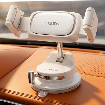 LISEN Suction Phone Mount for Car, [Cases Friendly] Auto-Adjusting Phone Holder, Easy One Touch Car Cell Phone Holder Car Phone Mount for iPhone 17 Pro Max 16 15 14 Galaxy S25 Ultra All Cases, White