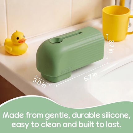 Roslim Silicone Baby Bathtub Faucet Cover, Bath Faucet Cover for Kids Bathtub Safety, Spout Cover for Baby, Toddler，Upgraded Bath Tub Spout Protector Cover, Universal Fit, Olive Green