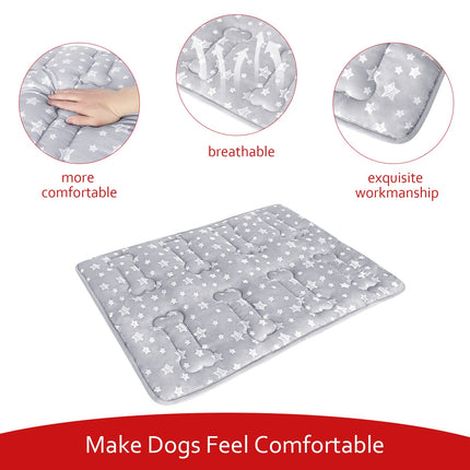 Dog Crate Bed Mat (36" X 23"), Soft Dog Bed Pad Mat with Cute Stars