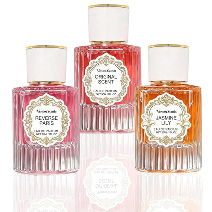 3PCS Pheromones for Women, Jasmine Lily & Peony Long-Lasting Floral Perfume Collection (30ml Each)