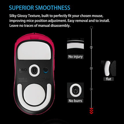 ESPTIGER ICE V2 Gaming Mouse Skates for Logitech G PRO X Superlight 2 / PRO X2 SuperStrike - Smooth PTFE Replacement Feet, 2.5D Curved Edges, 3M Adhesive, White