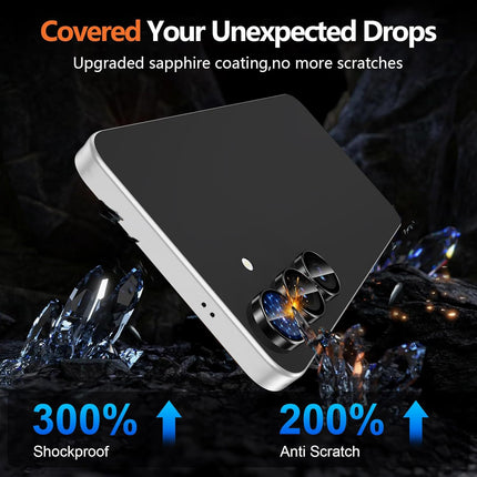 for Samsung Galaxy S25 FE Camera Lens Protector, Individual Metal Ring Tempered Glass Lens Cover, [Strong Adsorption] Scratch Resistant Ultra-Thin HD Clear Lens Cover, 1 Set-Black Ring