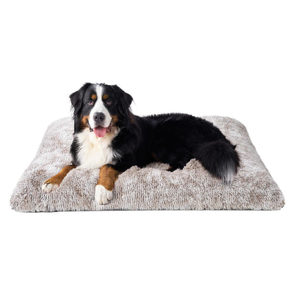 Cama esponjosa para jaula de perro, almohada afelpada extra grande para perro, gris