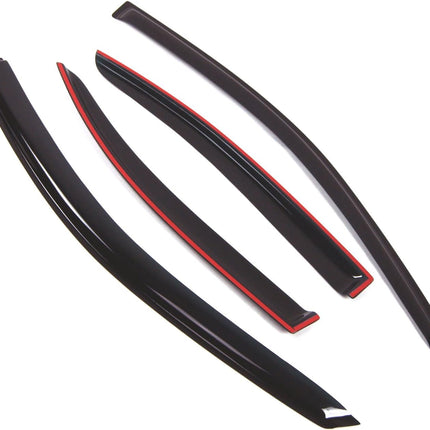 Tuningpros WD2-482 Dark Smoke 4 Pcs Set Window Visor (Outside Mount) Deflector Rain Guard Compatible with 2006-2013 Lexus IS250 IS350