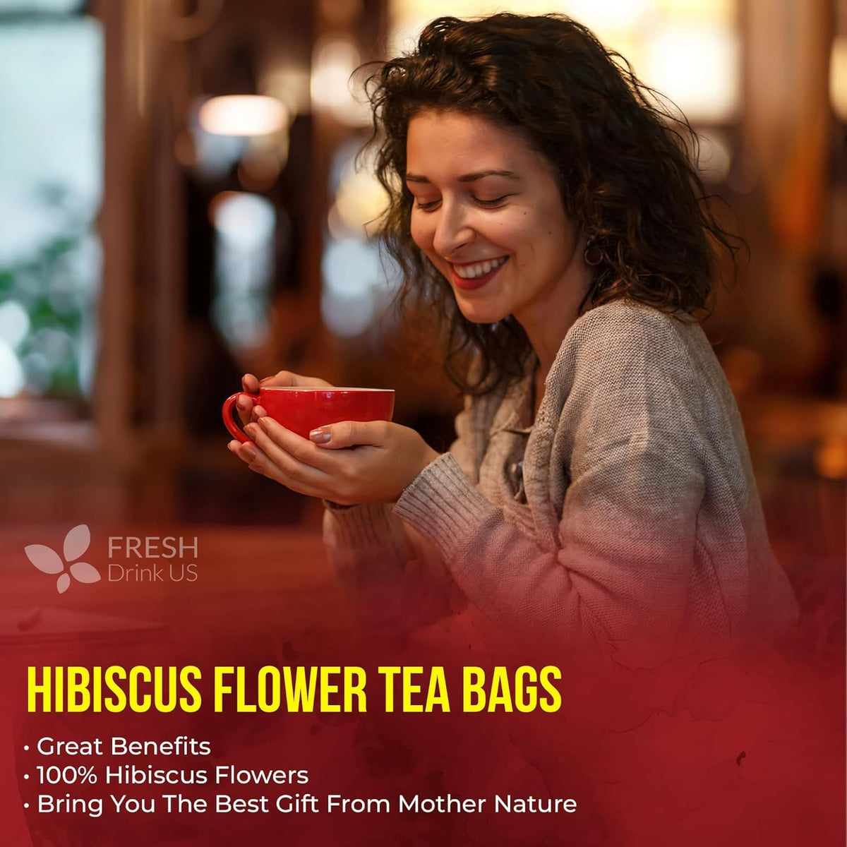 140-Count Natural Hibiscus Flower Herbal Tea Bags - photo 2