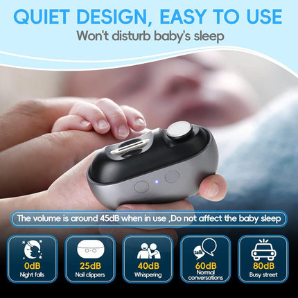 Electric Nail Clipper, 3 in 1 Electric Nail Trimmer and Polisher with LED Light & Clip Storage, USB Rechargeable, 2 Speed Electric Nail File for Baby, Kids, Caregivers, Seniors