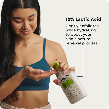 AmLactin Daily Nourish Therapeutic Body Lotion for Dry Skin - No-Scrub Exfoliator and Moisturizer - AmLactin 12% Lactic Acid Lotion, 7.9 oz (Packaging May Vary)