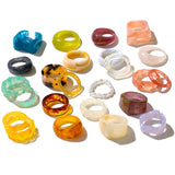 Resin Acrylic Plastic Stackable Rings for Women