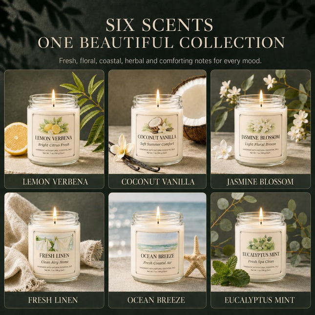 6 Pack Scented Candles Gift Set, 42oz Soy Candles, Jar Candles for Home