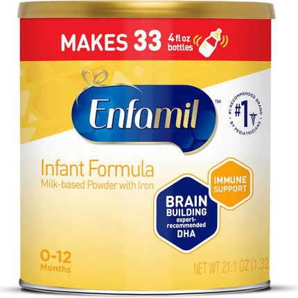 Enfamil Infant Formula, Milk-based Baby Formula with Iron, Omega-3 DHA & Choline, Powder Can, 21.1 Oz