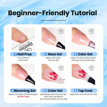 Gel blooming 15 ml esmalte en gel UV transparente para nail art de uñas tortuga
