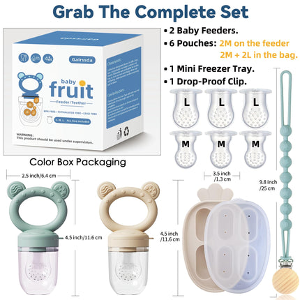4-Pack Anti-Drop Baby Fruit Feeder Set with Mini Freezer Tray for Teething - photo 4
