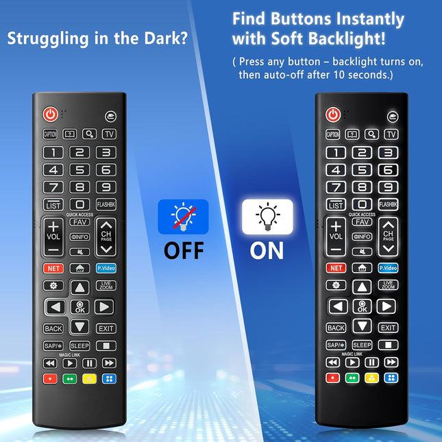 Backlit Universal Replacement Remote for Smart TV