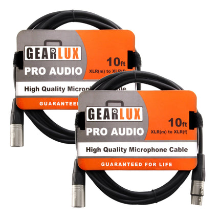 XLR Microphone Cable, Fully Balanced, Male to Female, 25 Feet - 2 Pack