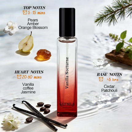 Pheromone Perfume for Women, Amber Vanilla Perfume, Vanilla Nocturne Elixir Long Lasting Women's Eau Fraiche, 0.5 fl.oz / 15ml Travel Size Perfume Spray