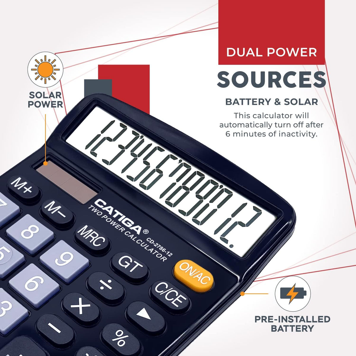 12-Digit Desktop Calculator with Large LCD - photo 4