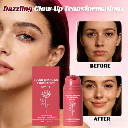 Korean Color Changing Foundation, Foundation For Mature Skin, Automatically Adjusts Makeup Application, Concealing Fine Lines And Wrinkles, Moisturizing And Hydrating. (1PC)