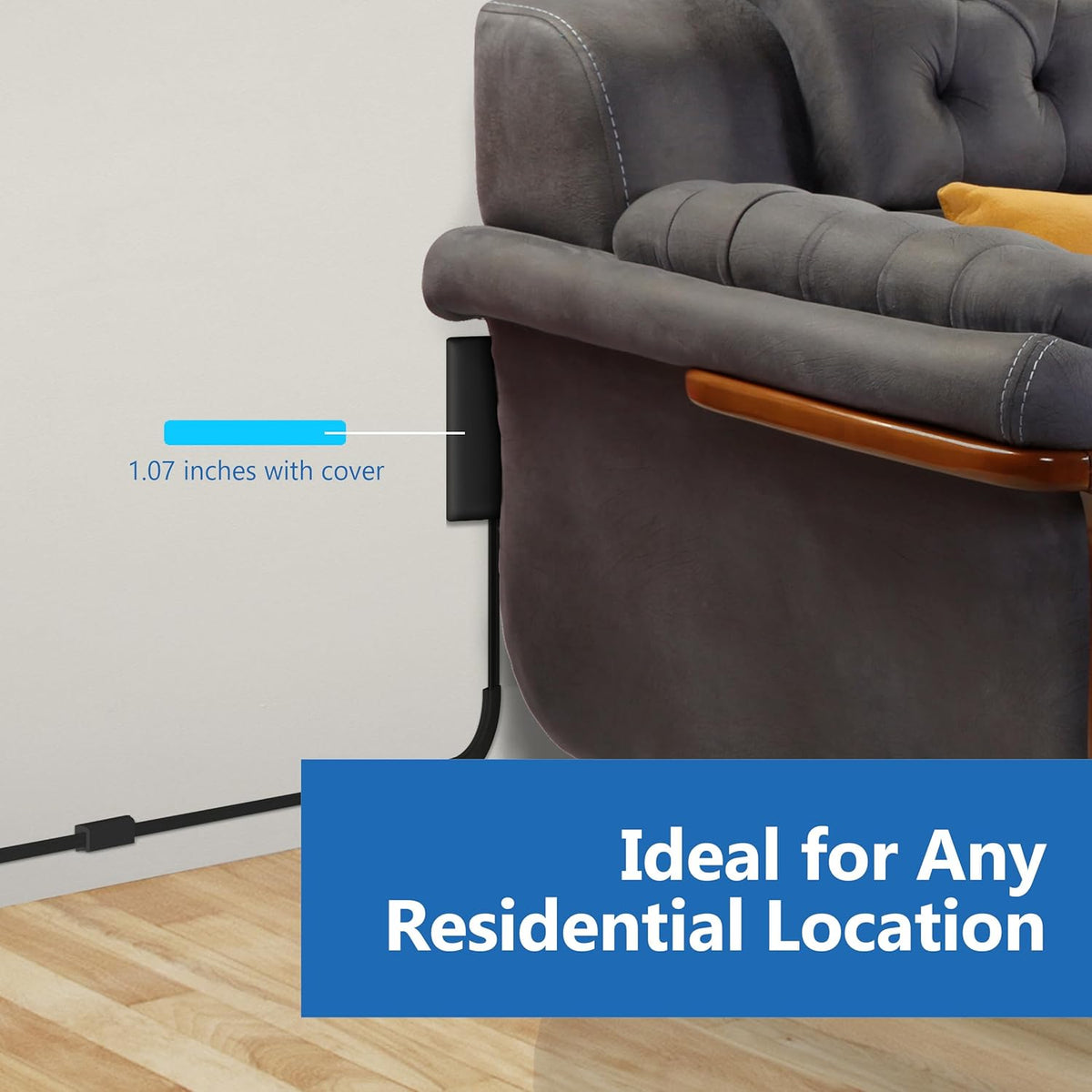 Flat-Face Outlet Extender with 3 Receptacles, Ultra-Thin Wall Plate Plug with Cord Extender and 3-Outlet - photo 5