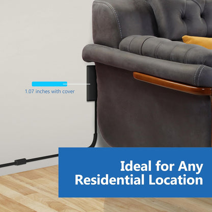 Flat-Face Outlet Extender with 3 Receptacles, Ultra-Thin Wall Plate Plug with Cord Extender and 3-Outlet - photo 5