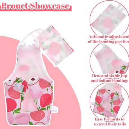5 Pcs Bird Diaper, Parrot Nappy with Waterproof Inner Cute Parrot Pants Reusable Cockatiel Clothes Flight Suit for Parakeet Cockatiel Mini Macaw Budgie Canary