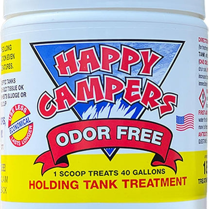 Happy Campers RV Toilet Treatment - Powerful Odor Control, Long-Lasting RV Tank Treatment - Prevents Clogs, Buildup, Sensor Failure - Keeps Holding Tank Clean & Healthy, Odor Free (18 Treatments)