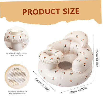 Inflatable Baby Seat for Baby 6-36 Months, Waterproof Inflatable Chair with Tray, Blow up Chair with Air Pumps, Sofa for Sitting Up, Shower, ...