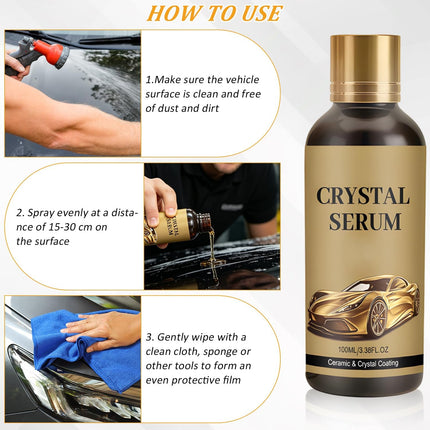 2PCS PTZ Crystal Serum Advanced Graphene Ceramic Coating for Cars, 9H Hardness, Super Hydrophobic Anti-Scratch UV Protection for Vehicle Exterior (1pc*100ML)