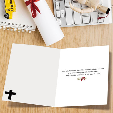 OJsensai Christian Graduation Card for Her Him, Religious Graduation Congratulations Gifts for Son Daughter Student, Bible Verse Graduation Card Jeremiah 29:11