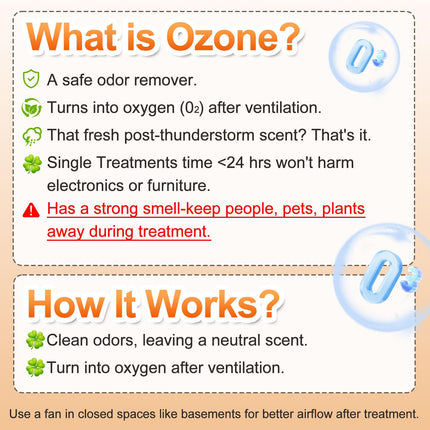 Ozone Generator 48,000mg, Ozone Machine Odor Eliminator Removal, O3 Ionizer