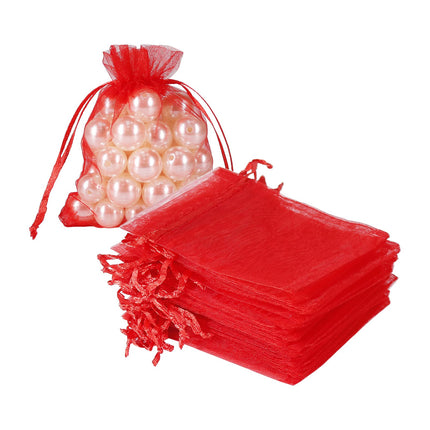 100pcs Organza Jewelry Bags 3x4 in Small Mesh Bags Drawstring