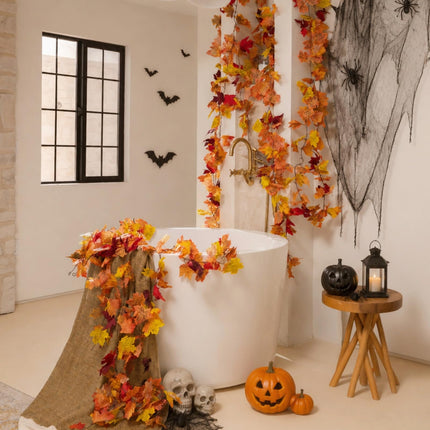 3 Pack Fall Leaves Garland, 17.7Ft Maple Leaf Fall Vines Autumn Garland for Thanksgiving Wedding Party Decor, Indoor Outdoor Farmhouse Home Decorations