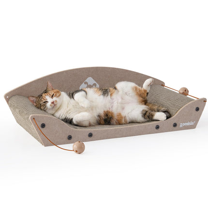 Cama rascador de cartón para gatos de interior, 26'', 1PC, marrón