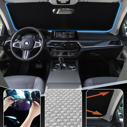 EcoNour Windshield Sunshade Compatible for Rivian R1S / R1T 2022-2024 2025 2026, Sun Visor for Front Windshield & Window Sun Shade Cover, UV Heat Blocker & Protector, Car Accessories