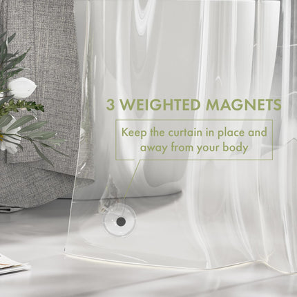 Shower Curtain Liner, 72x72 Clear Shower Curtain Liner, Waterproof Plastic Shower Liner, Lightweight PEVA Shower Curtain for Bathroom with 3 Magnets and 12 Rustproof Metal Grommets