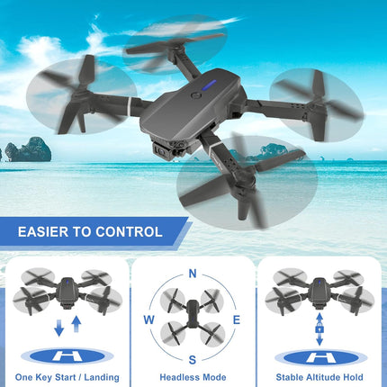 Mini Drone with Camera, 4K HD FPV Drone, Altitude Hold, Gesture Selfie, One key Return/Emergency Stop, 3D Flips, Waypoint Fly, 2 Batteries, Foldable Drones for Kids and Beginners