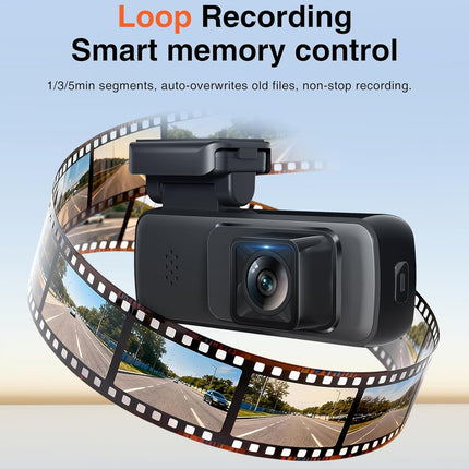 AINAVI Front Dashcam for Cars, Mini 2K Dash Camera, Dash Cam Built-in WiFi Wireless with APP Control, Hidden-Style Single Car Camera/WDR/Night Vision/G-Sensor/24H ParkingMode