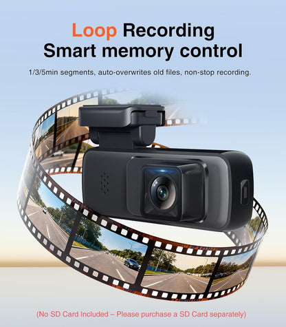 Front Dashcam for Cars, Mini 2K Dash Camera, Dash Cam Built-in WiFi - photo 5