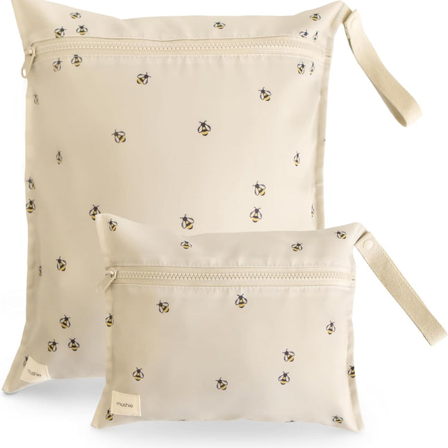 Water Resistant Wet Bags | Large & Small Reusable Storage Bag for Baby Items and Travel | Zippered Pockets with Handle