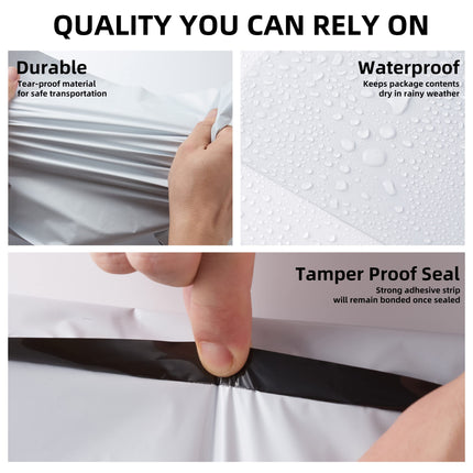 Poly Mailers Shipping Envelope Self Sealing Bags (12x15.5 100pc) (PM100), White