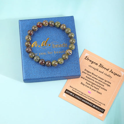 AD Beads 4mm6mm8mm10mm Handmade Bracelet - Natural Gemstone for Peace and Tranquility - Meditation, Yoga, Healing and Energy Gift for Unisex