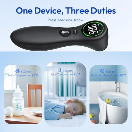 No-Touch Thermometer for Adults and Kids, 1-Second Fast Reading, Color-Coded Fever Alarm, Silent Mode, Object & Room Temperature Function